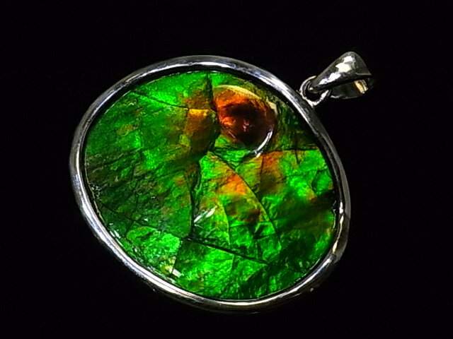 アンモライトシルバーフリーフォームペンダントトップ