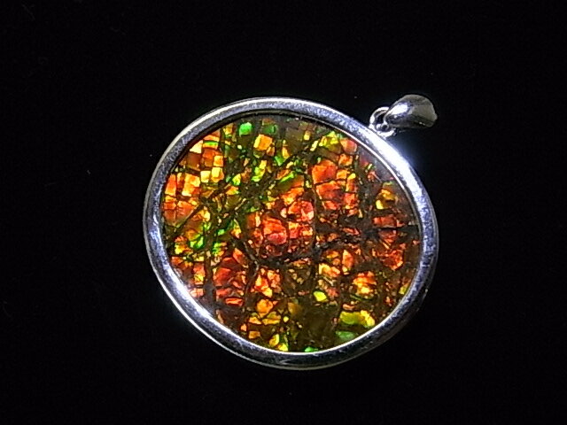 アンモライトシルバーフリーフォームペンダントトップ