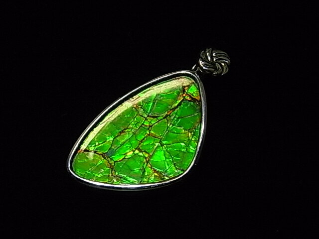 アンモライトシルバーフリーフォームペンダントトップ