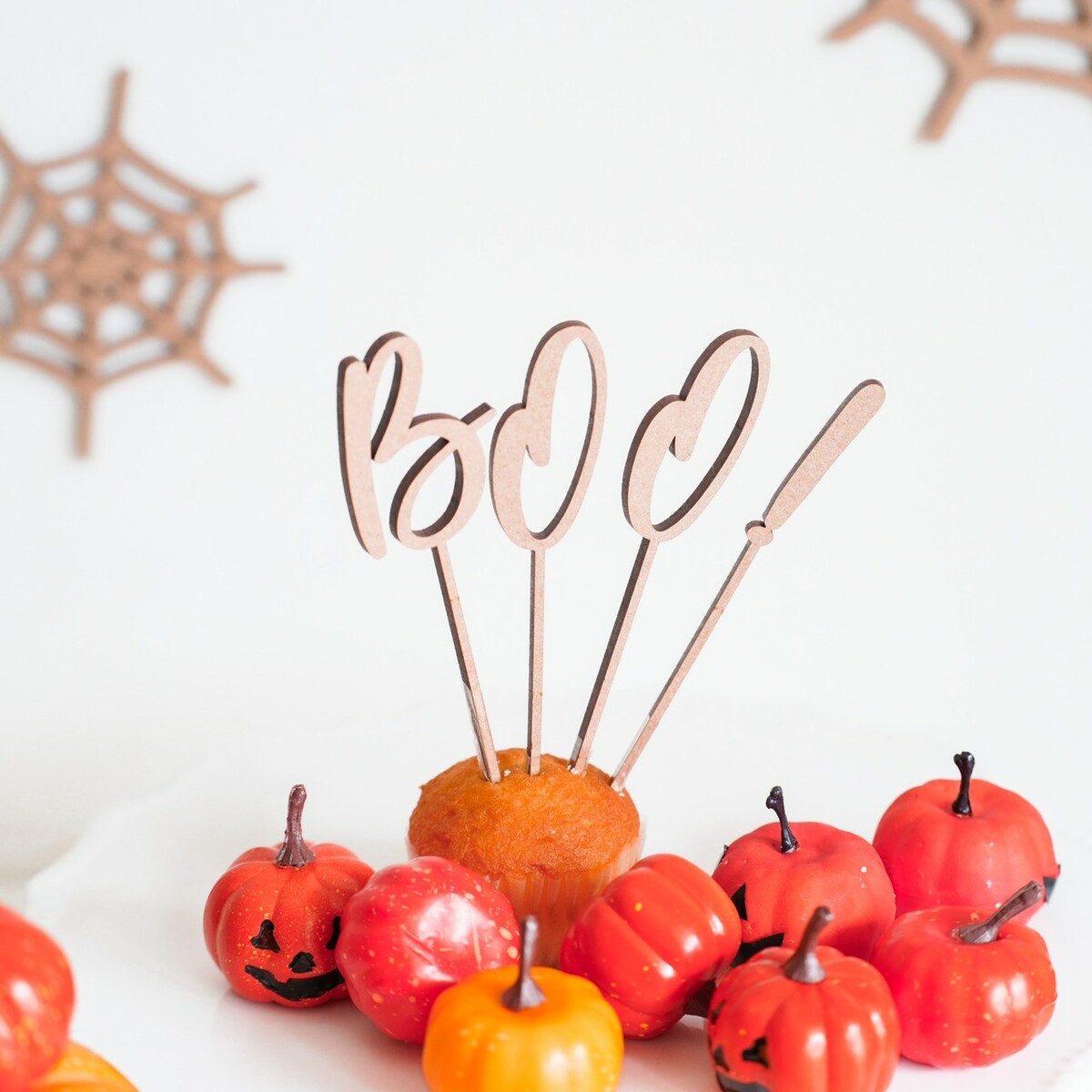 木製 〈 ハロウィンの飾りつけに 〉ハロウィン Boo! Happy Halloween ケーキ トッ...