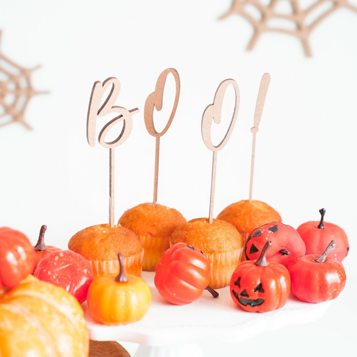木製 〈 ハロウィンの飾りつけに 〉ハロウィン Boo! Happy Halloween ケーキ トッ...