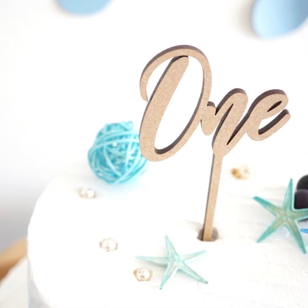 木製 ケーキトッパー One スマッシュクレイ ピック pick スマッシュケーキ 誕生日 ...