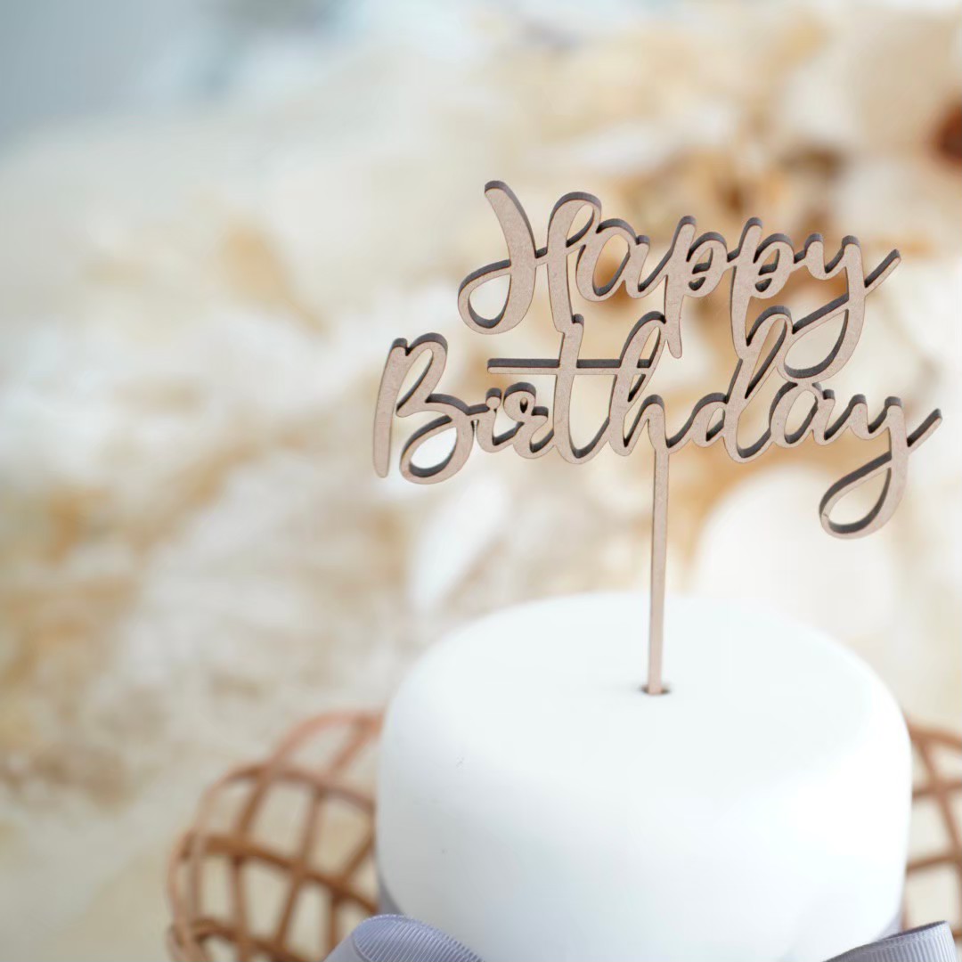Rakuten - 木製 ケーキトッパー Happy Birthday ピック pick ファーストバースデー 1歳 誕生日 ハッピー バースデー 飾り 文字 月齢 フォト 木製バナー 誕生 飾り付け 1才 撮影 小物 月齢 フォト おしゃれ ［Q］