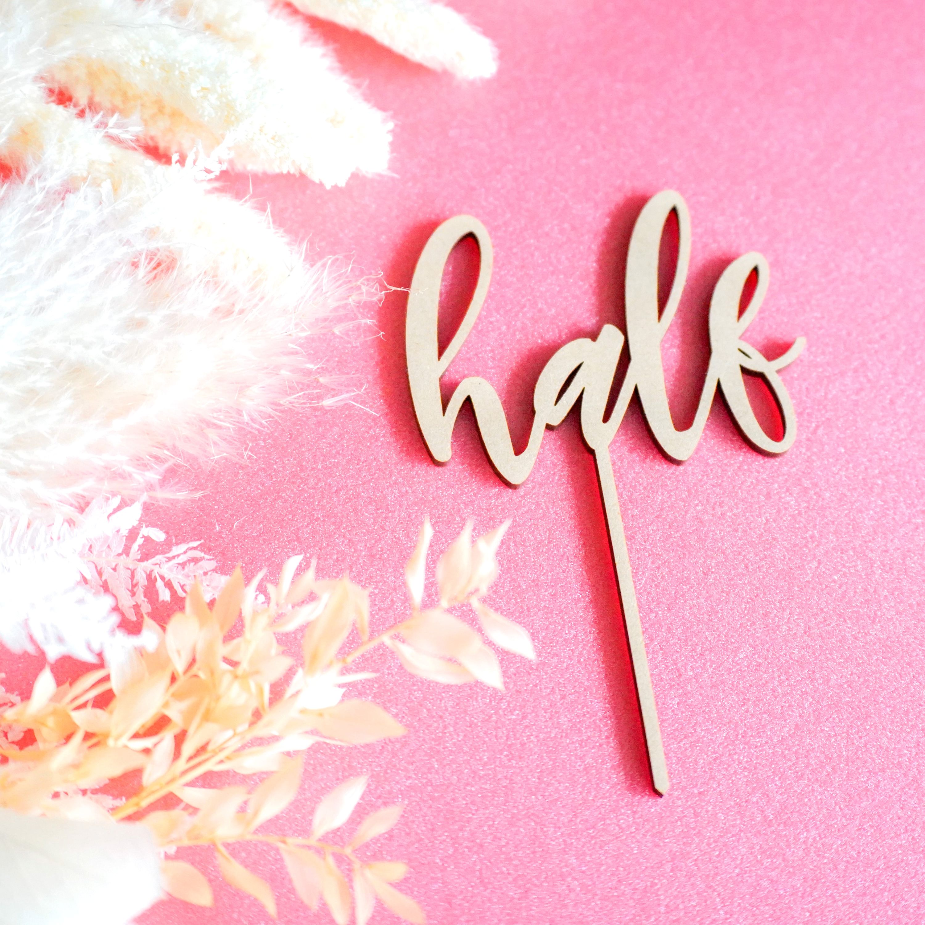 木製 ケーキ トッパー Half ハーフ バースデー ピック pick クレイ 誕生日 飾り ハーフバースデー 飾り 半年 記念 ベビー フォト グッズ アイテ...