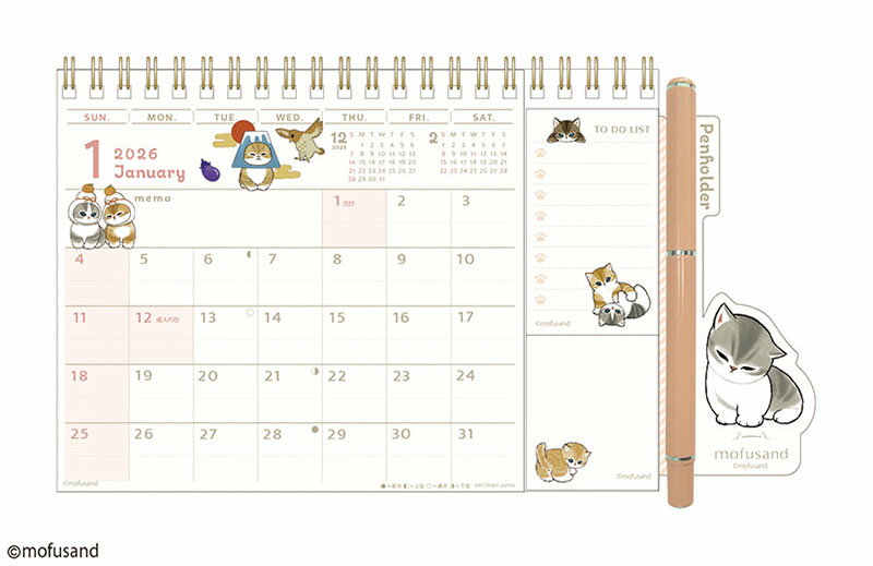 【送料込み】【取寄商品】 2026年カレンダー卓上 モフサンド26CL-0082[9/20発売]