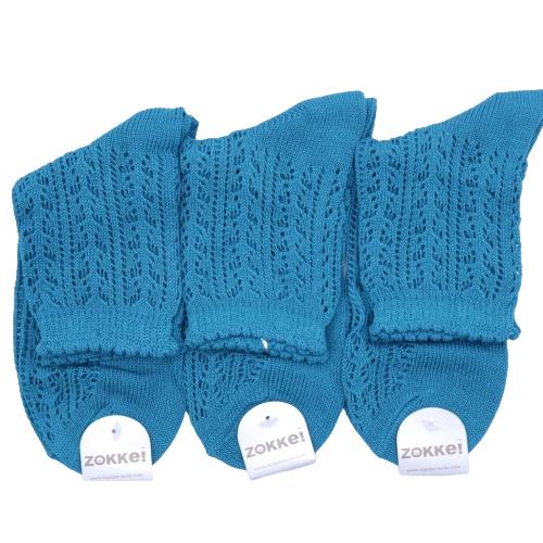 【送料無料】 クルーソックス (ブルー) (23-25cm) (3足セット)みっとめるへん社