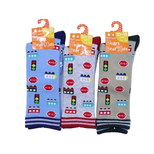 【送料無料】 キッズ 電車コレクション (ブルー・レッド・ブラウン) (10-15cm) (3足セット)みっとめるへん社