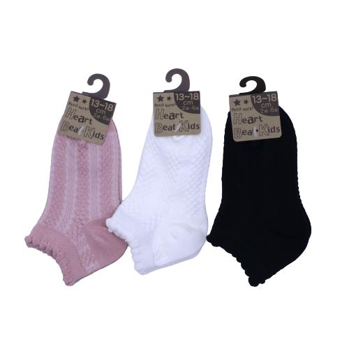 【送料無料】 ブラック、ピンク、ホワイト(13-18cm)(2歳〜6歳)(ダイヤメッシュ柄)(3足セット)みっとめるへん社