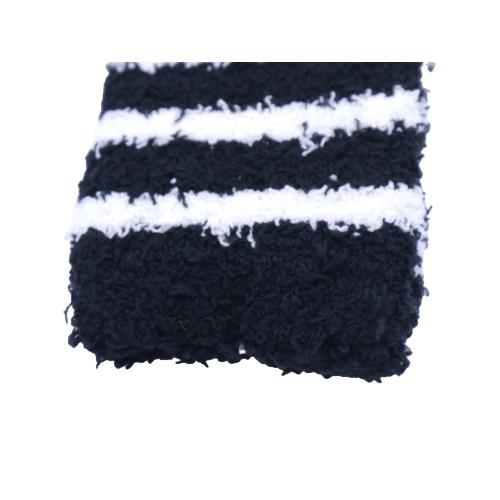 【送料無料】 もこもこ_細ボーダー (クルー18cm丈) (ピンク・ブルー・ブラック) (23-25cm) (3足セット)みっとめるへん社