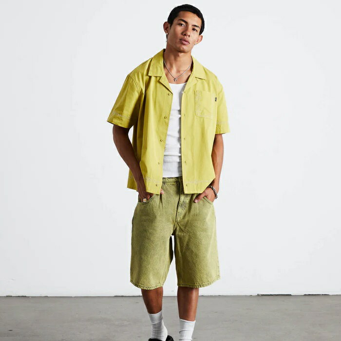 HUF PINSTRIPE EMBROIDERED RESORT SHIRT 