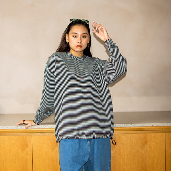 樂天商城 - 430 FOURTHIRTY フォーサーティー L/S BDR KNIT C&S [ボーダーニット カットソー]