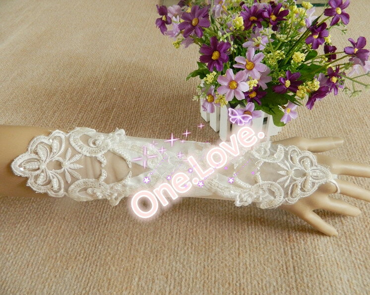 ウエディングドレス.パーティードレス.二次会ドレス.フィンガーレスグローブ　　ブライズメイド