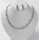 ウエディングアクセサリー、ブライダルアクセサリー パーティー ラストーンネックレス&ピアス、イヤリングセット 、花嫁アイテム、ブライズメイド メール便限定送料無料