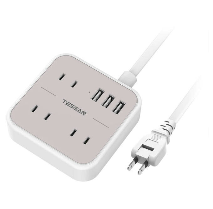 TESSAN 延長コード usb コンセント 3個AC口 3つUSBポート 蛸足コンセント 分岐 USB充電器 USB タップ ..