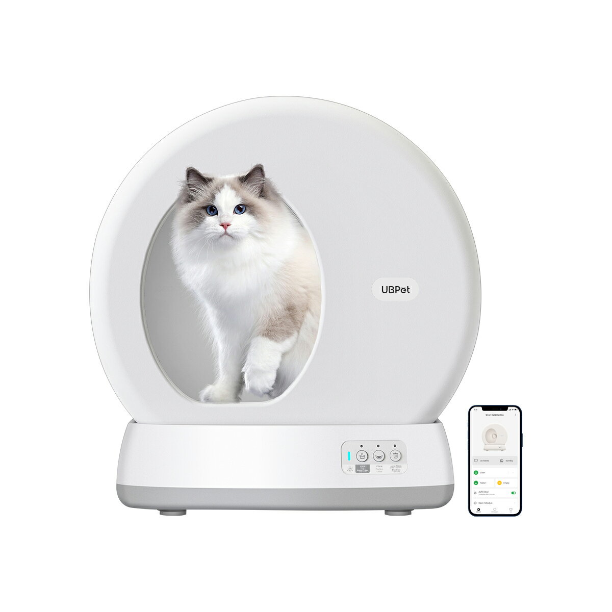 UBPET 猫トイレ スマホ管理 センサー付き 全自動 ねこトイレ 猫用トイレ 猫トイレ本体 自動清