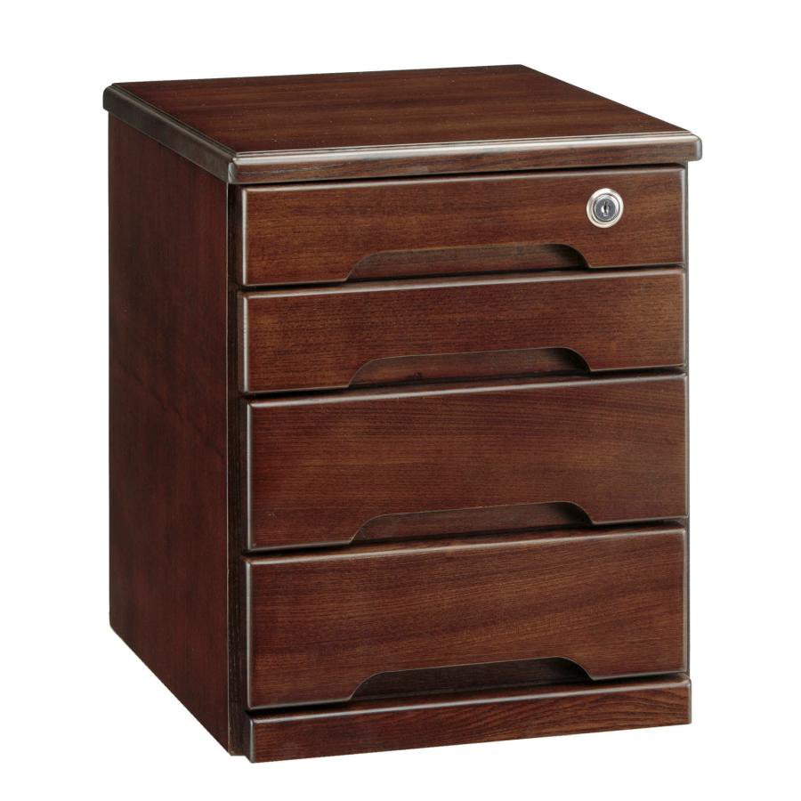 Rakuten - 小物入れ 小物収納 チェスト 木製 ミニチェスト 書類チェスト 書類ケース A4 書類 A4サイズ 鍵 鍵付き 4段 ブラウン 卓上 卓上ケース 小物整理チェスト