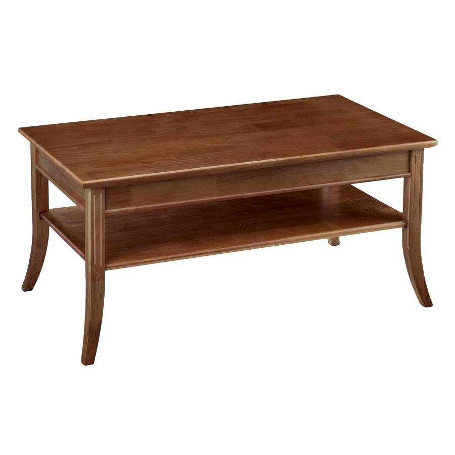 Rakuten - センターテーブル テーブル リビングテーブル ローテーブル 棚付 長方形 ブラウン 幅90cm