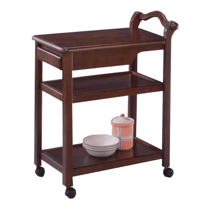 Rakuten - キッチンワゴン キャスター付き キャスター付きリビングワゴン 木製 ワゴン 収納 キッチンラック 台所収納 キッチン 棚 スリム 木製キッチンワゴン ブラウン