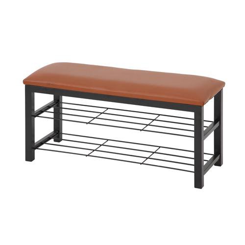 玄関ベンチ 幅80cm ブラウン シューズラック ベンチ 靴置き ラック 棚 スリッパラック エントランスベ..