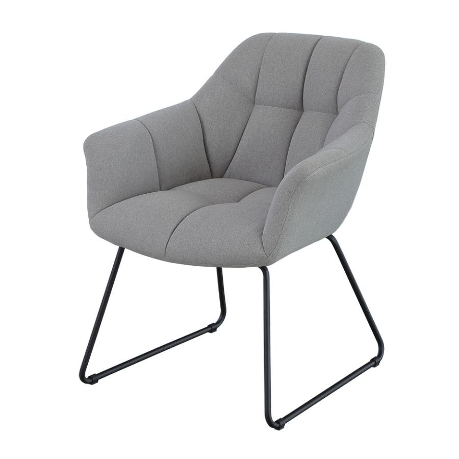 Rakuten - おしゃれ チェア 椅子 ダイニングチェア ソファ カフェチェア 一人掛け 1人掛け チェア ポリエステル生地 ライトグレー