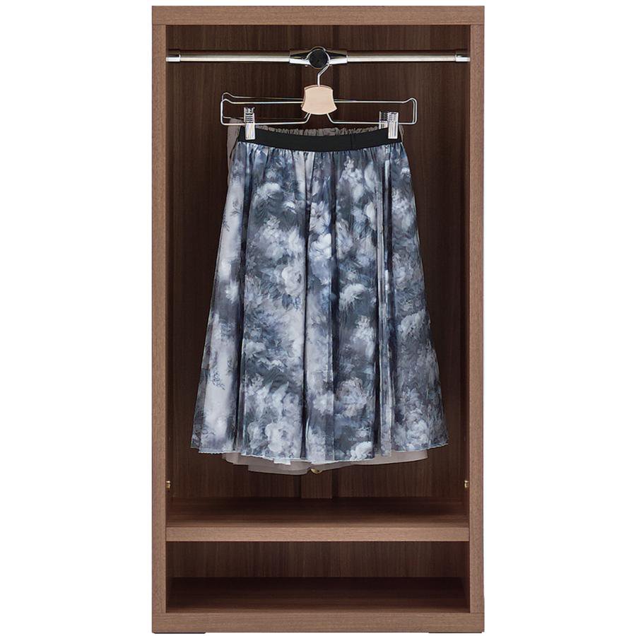 クローゼット ワードローブ 日本製 完成品 リビング オープン 扉無し 幅60cm 高さ114cm ウォールナット..