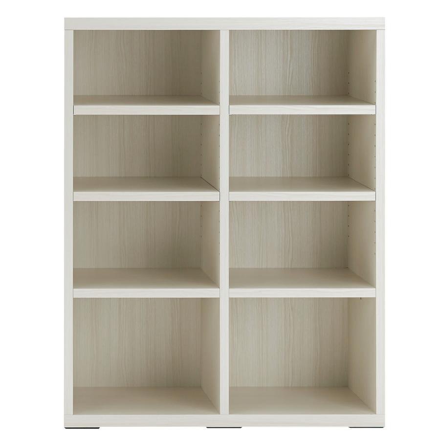 Rakuten - 本棚 書棚 リビングシェルフ オープン シェルフ 幅90cm 高さ114cm ホワイト 90 ホワイトウッド 収納棚 棚 完成品 日本製 ラック