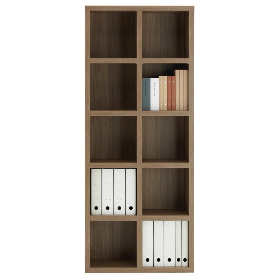 Rakuten - 本棚 書棚 棚 シェルフ 収納棚 2列 ハイタイプ 幅75cm 高さ180cm リアルウォールナット ラック 完成品 日本製