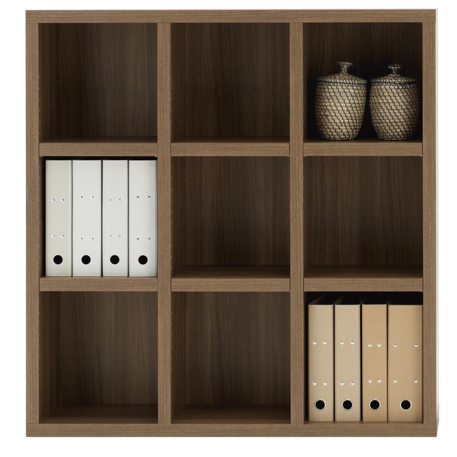 Rakuten - 本棚 書棚 棚 シェルフ 収納棚 幅109.6cm 高さ113.8cm ラック ファイルラック リビングラック リアルウォールナット 完成品 日本製