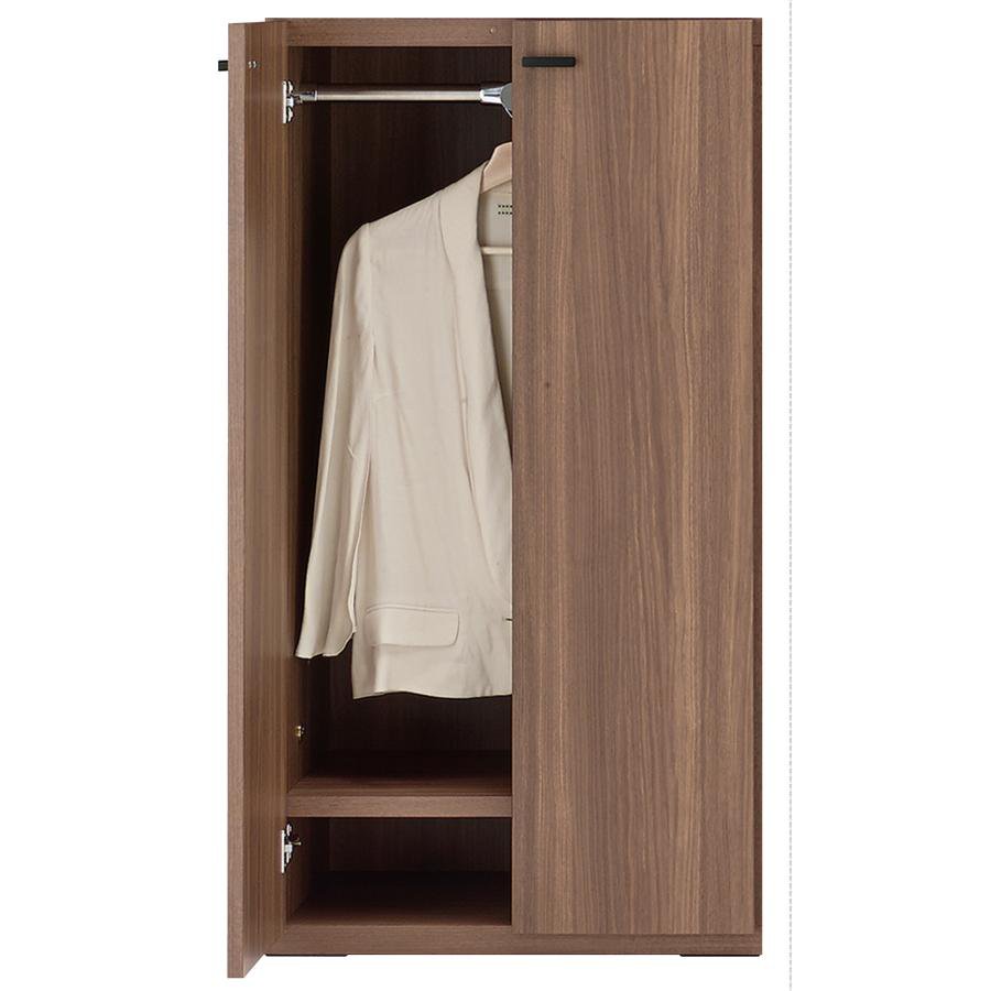 クローゼット ワードローブ 日本製 完成品 リビング 板戸 幅60cm 高さ114cm ウォールナット 壁面収納 ..