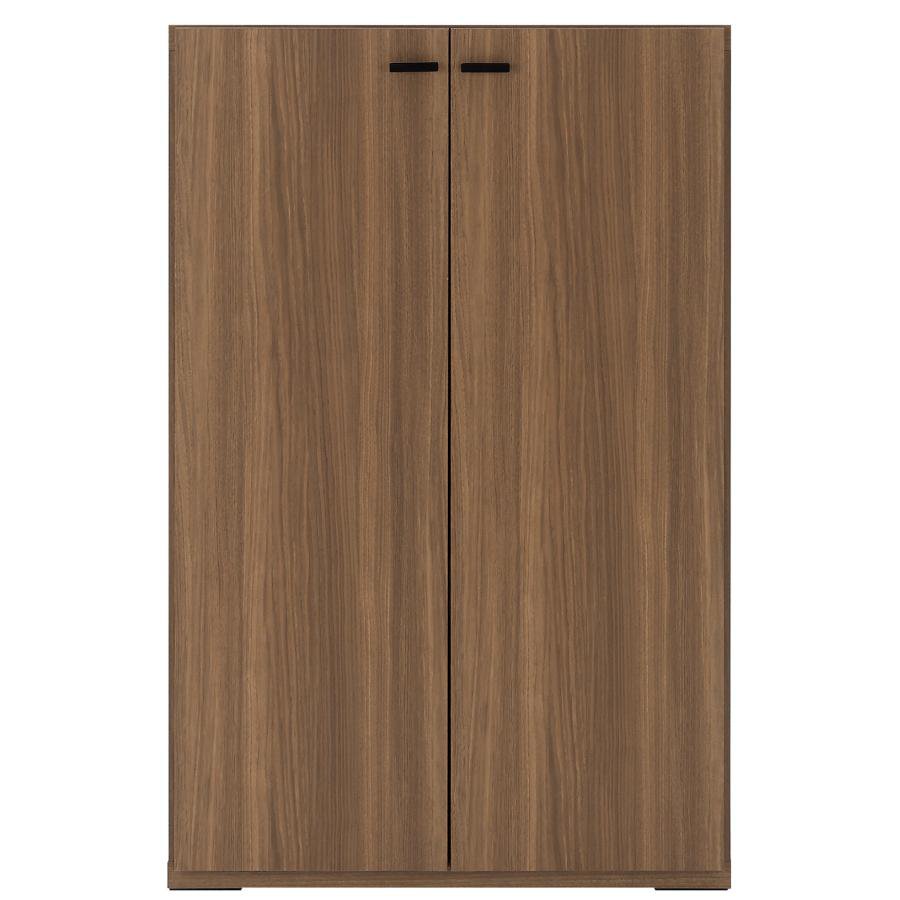 Rakuten - キャビネット サイドボード 戸棚 本棚 食器棚 リビング 板戸 幅75cm ウォールナット 壁面収納 リビング収納 キッチン収納 書斎 棚 完成品