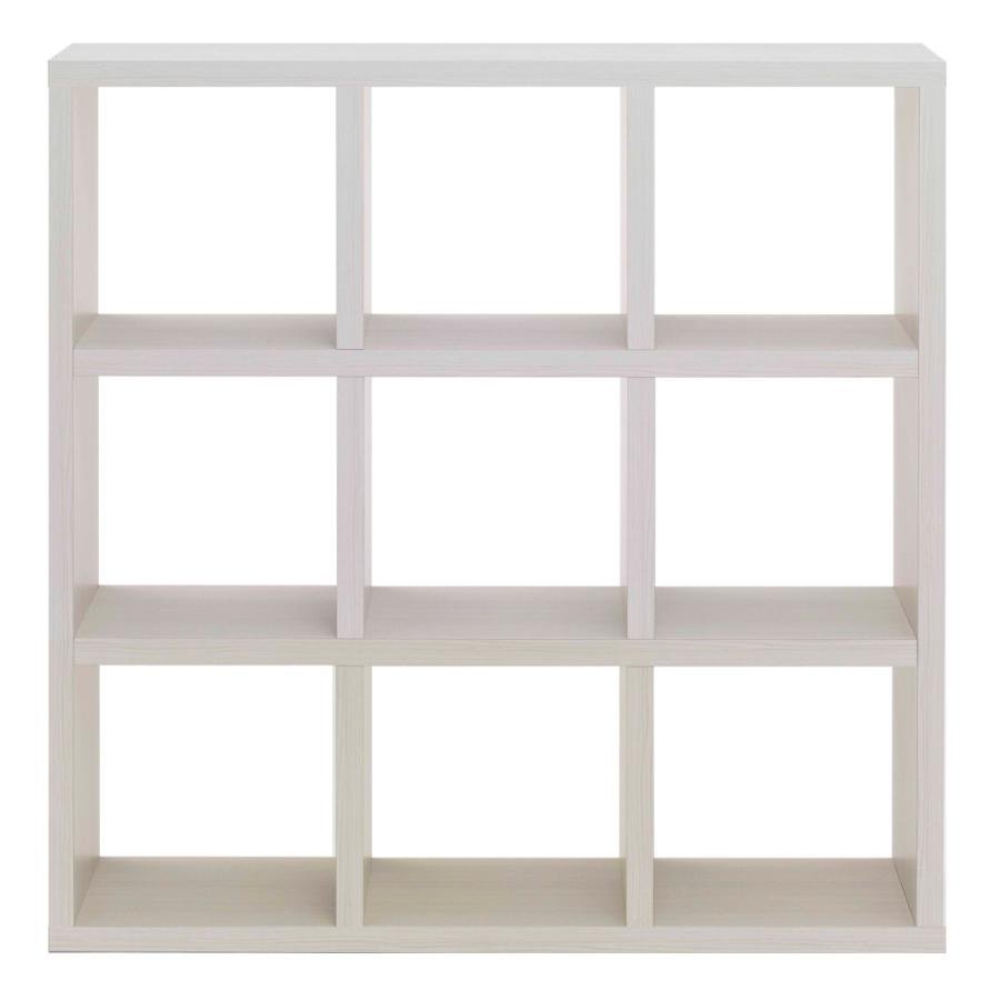 Rakuten - 本棚 書棚 棚 シェルフ 収納棚 オープンラック 間仕切り 両面シェルフ ホワイトウッド 3列3段 幅115cm 高さ115cm ラック 完成品 日本製
