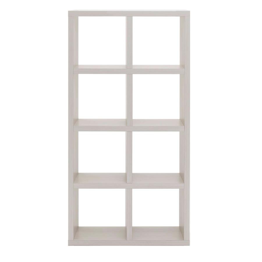 Rakuten - 本棚 書棚 棚 シェルフ 収納棚 オープンラック 間仕切り 両面シェルフ ホワイトウッド 2列4段 幅78cm 高さ151cm ラック 完成品 日本製