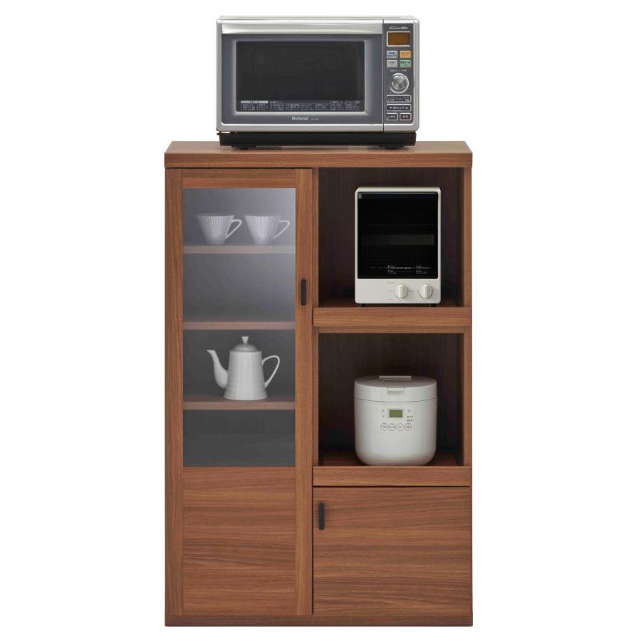 Rakuten - レンジ台 レンジボード キッチンボード ラック 77cm 家電 収納 食器棚 キッチン ダイニング キャビネット 棚 完成品 日本製