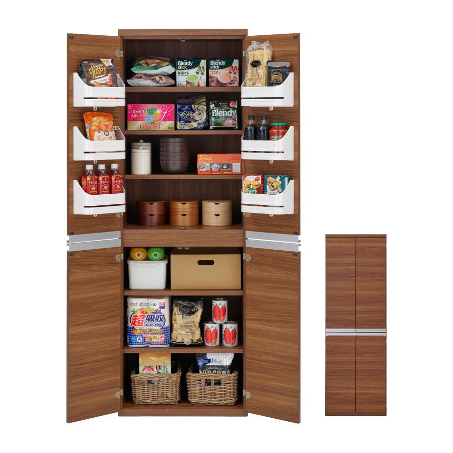 キッチンストッカー リアルウォールナット キッチンラック キッチン収納 戸棚 キャ...