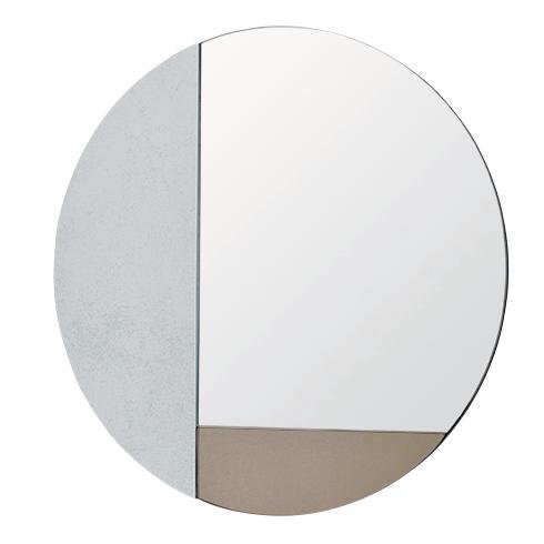 壁掛け鏡 ウォールミラー 鏡 ミラー 壁掛けミラー 壁掛け 吊鏡 イージス アイボリー 幅45 丸型 ラウン..