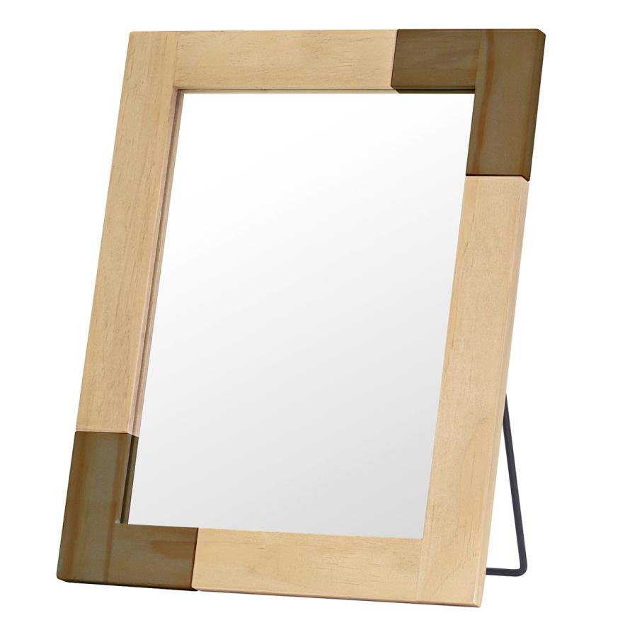 かぎかっこデザイン デスクミラー 幅30cm ブラウン 卓上ミラー 卓上鏡 机用ミラー 机用鏡 メイク用鏡 化粧鏡 リビング メイクミラー デスクミラー 北欧 可愛い