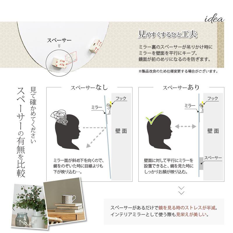 ウォールミラー 壁掛け鏡 ミラー 鏡 MORDEN オーバル シルクスクリーン ノンフレー...
