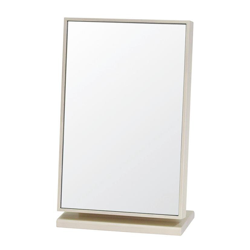 卓上ミラー デスクミラー ミラー 鏡 卓上 卓上鏡 角度調節 メイクミラー シンプル 木製 化粧鏡 ギフト プレゼント 新生活 小型 ホワイト