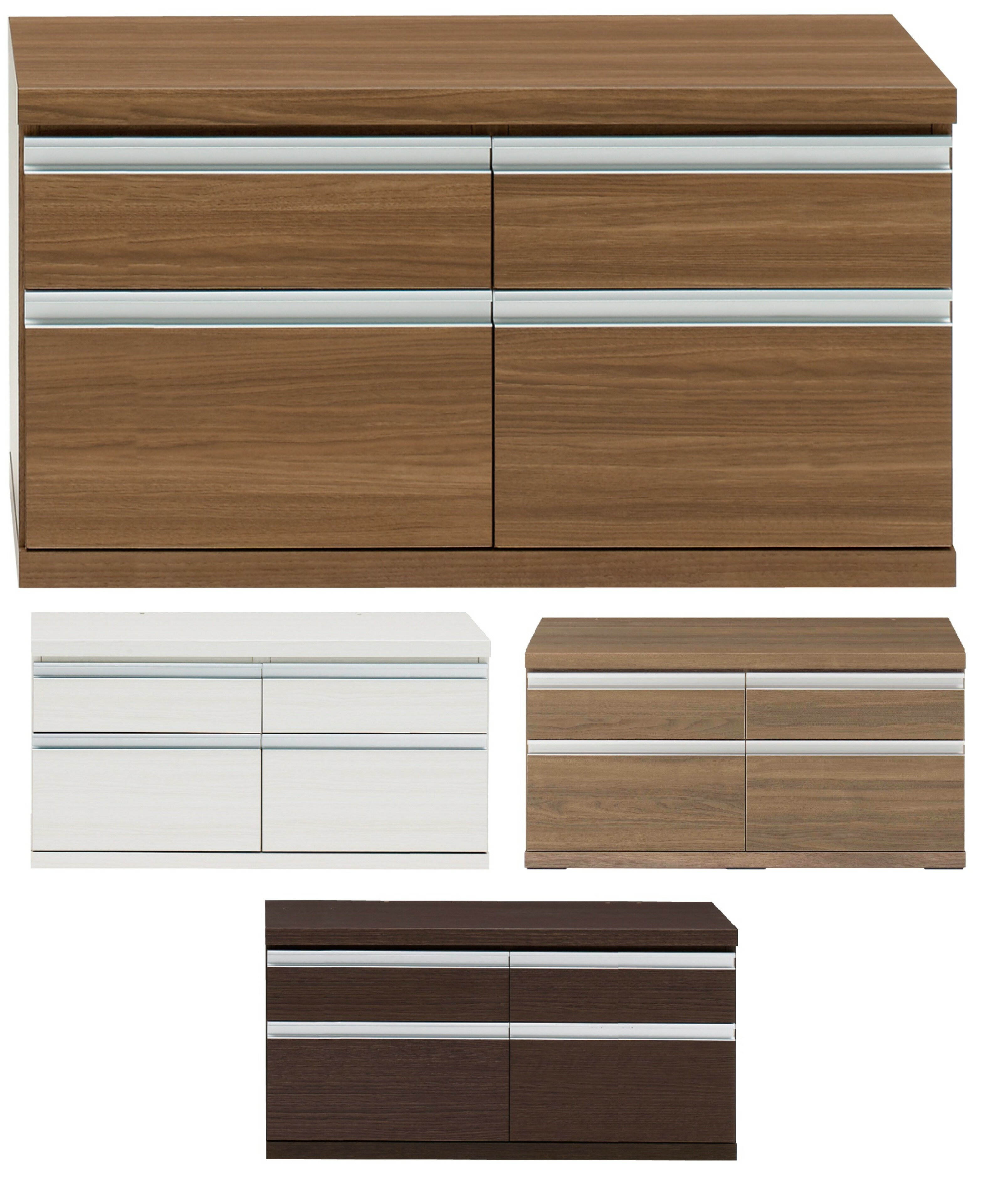 チェスト タンス ローチェスト 幅90cm 高さ48cm リアルウォールナット ブラウン ホワイト グレージュ ローボード ロータイプ 完成品 日本製 リビングチェスト