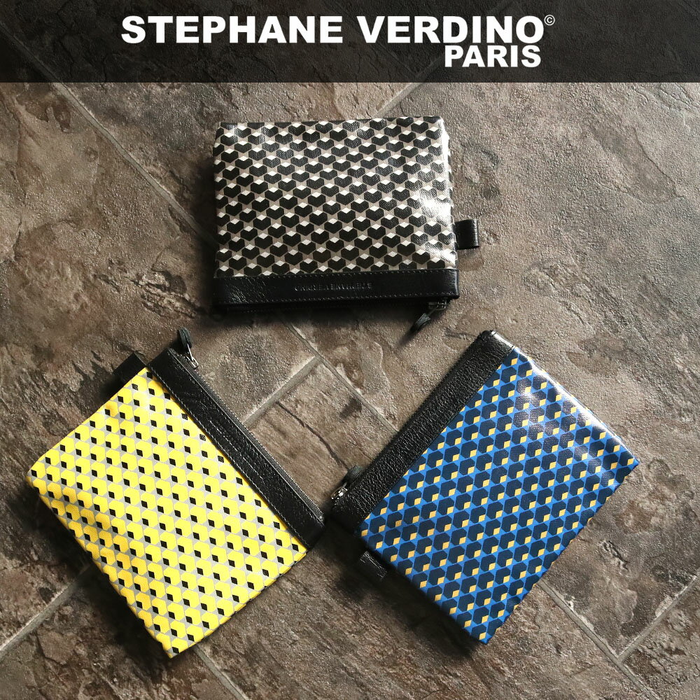 10%OFFクーポン★5/18～ メンズ レディース ポーチ 小物入れ ブランド STEPHANE VERDINO ステファンヴェルディーノ HEXAGONE POCHETTE-M ポーチ ユニセックス 六角形柄 幾何学模様 プレゼント 就職 入学 無料ラッピング インポート フランス製 メール便送料無料