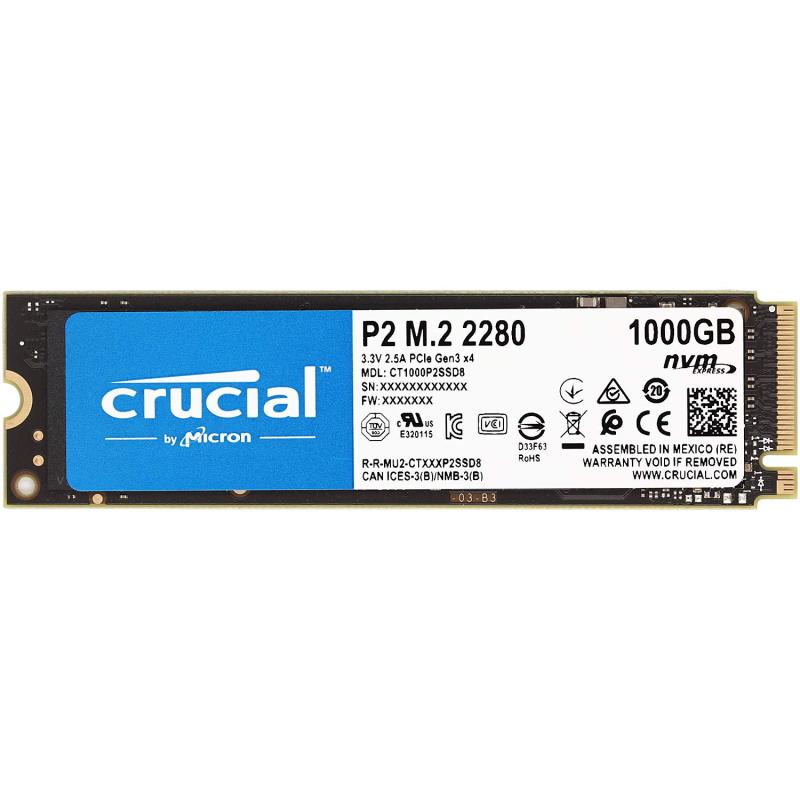 Crucial N[V P2V[Y 1TB(1000GB) 3D NAND NVMe PCIe M.2 SSD CT1000P2SSD8 [sAi]