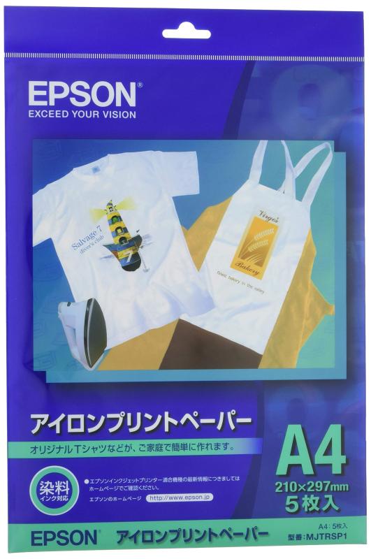 EPSON アイロンプリントペーパー A4サイズ 5枚入り MJTRSP1 [並行輸入品]