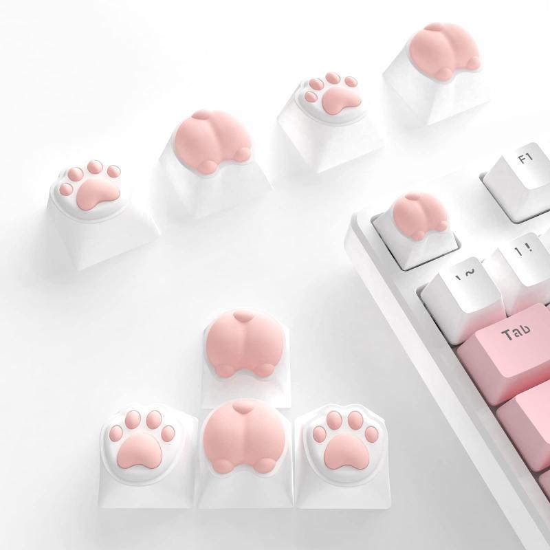 楽天AMORE楽天市場店カスタムゲームキーキャップ Cherry MX Switchメカニカルキーボードのキーキャップ 猫の肉球型 かわいい キーキャッププーラー