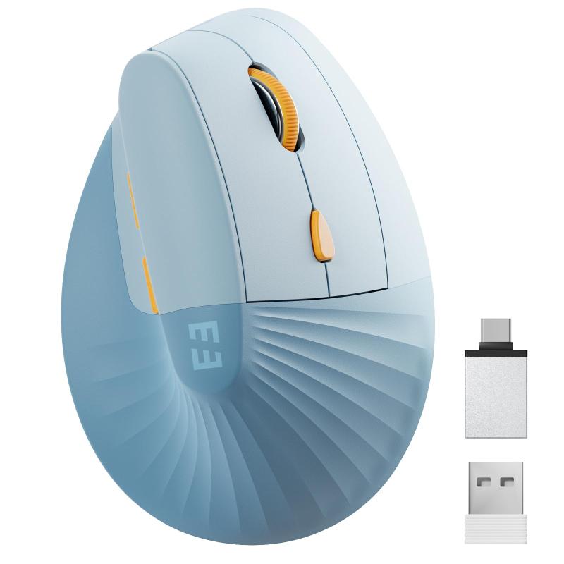 SEENDA エルゴノミック マウス ワイヤレス 縦型 静音 USB-C/USB-A 2.4GHz 無線 充電式 7ボタン 光学式 高精度 4段階DPI調整可能 無線 マウス Windows/Mac/iPad/Android対応 MOE300