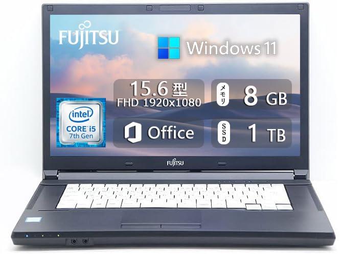 富士通 LIFEBOOK A747 15.6インチFHD(1920x1080) / Win11搭載 / 第7世代Core i5-7300U / メモリ4GB / SSD 128GB / WiFi&Bluetooth/HDMI/DVDドライブ/MS Office 2019 (整備済み品)