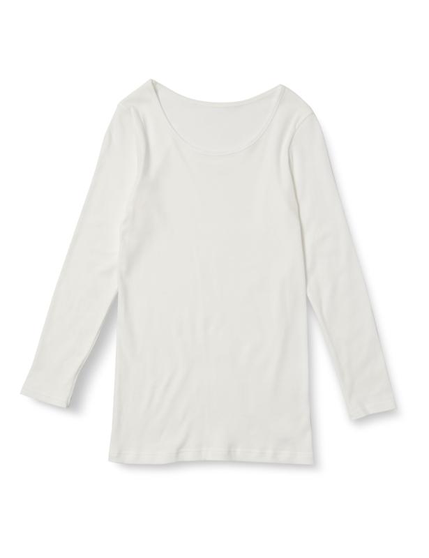  アンダーシャツ cottonwarm コットンウォーム 綿100％ スムース裏起毛 8分袖シャツ レディース