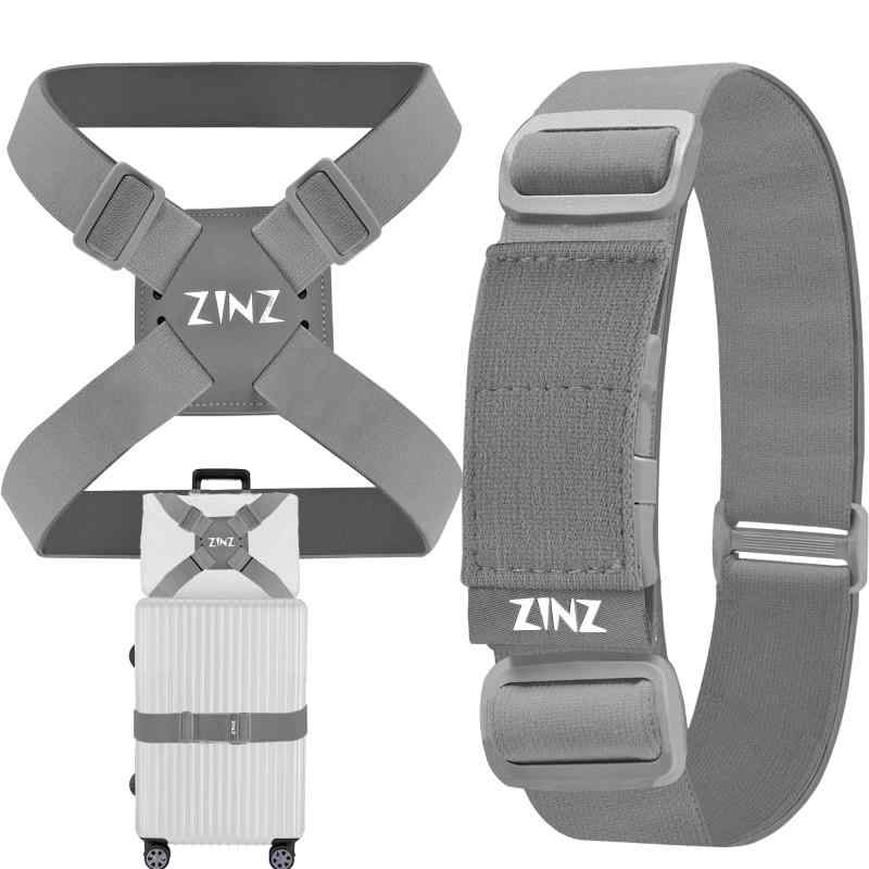 ZINZ 2 パックの弾性荷物ストラップとスーツケース バンジー、調節可能なバッグ ベルト トラベル アクセサリー