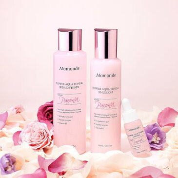 【公式】【Mamonde/マモンド】 お肌にたっぷり水分チャージ、フラワーアクアトーニングギフトセット（化粧水、乳液、美容液)【FLOWER AQUA TONING GIFT SET】