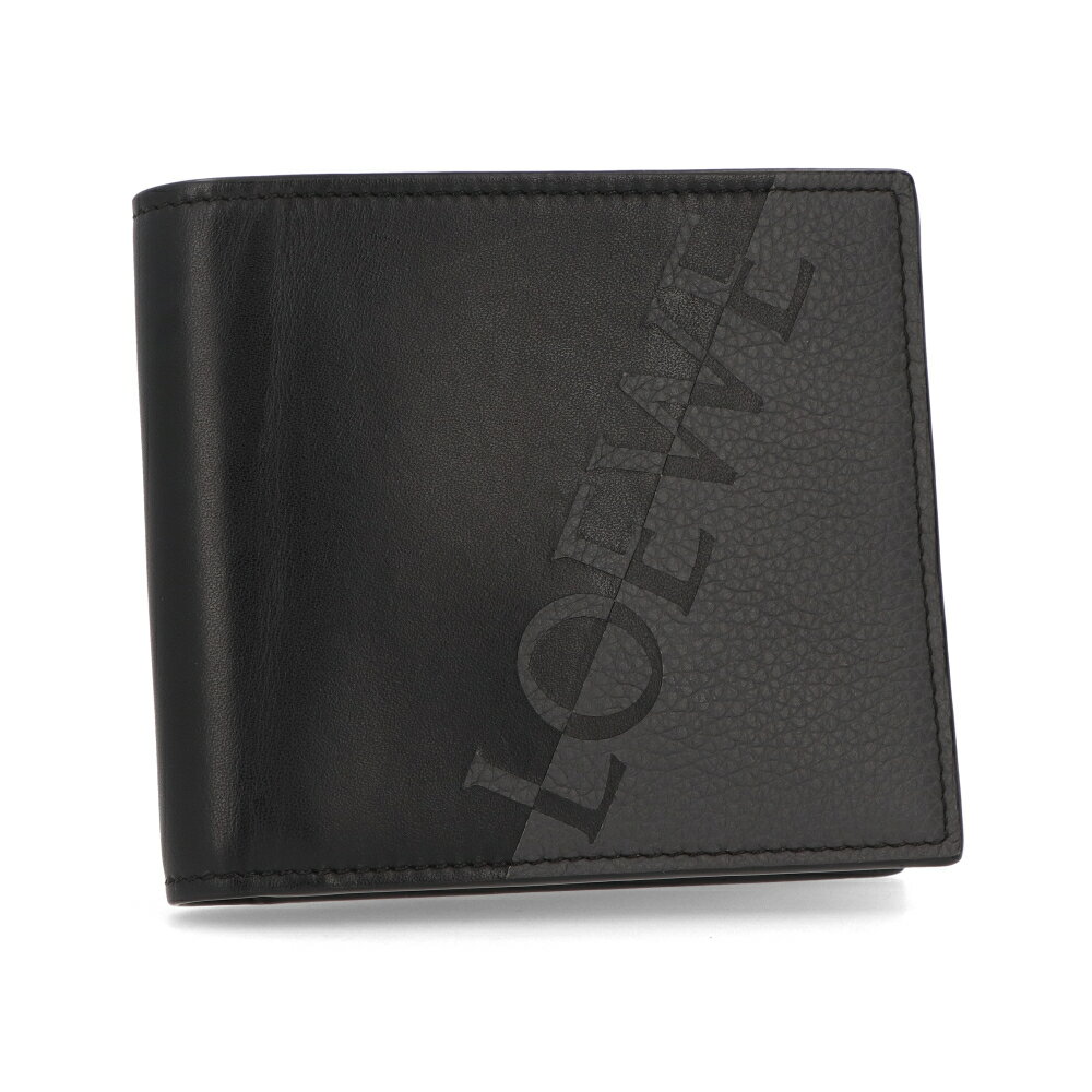 ロエベ 財布（メンズ） 【新品】 ロエベ LOEWE 財布 二つ折り財布 小銭入れなし C314302X01 メンズ アントラシット/ブラック 折りたたみ財布 レザー 本革 ブラック ロゴ アナグラム