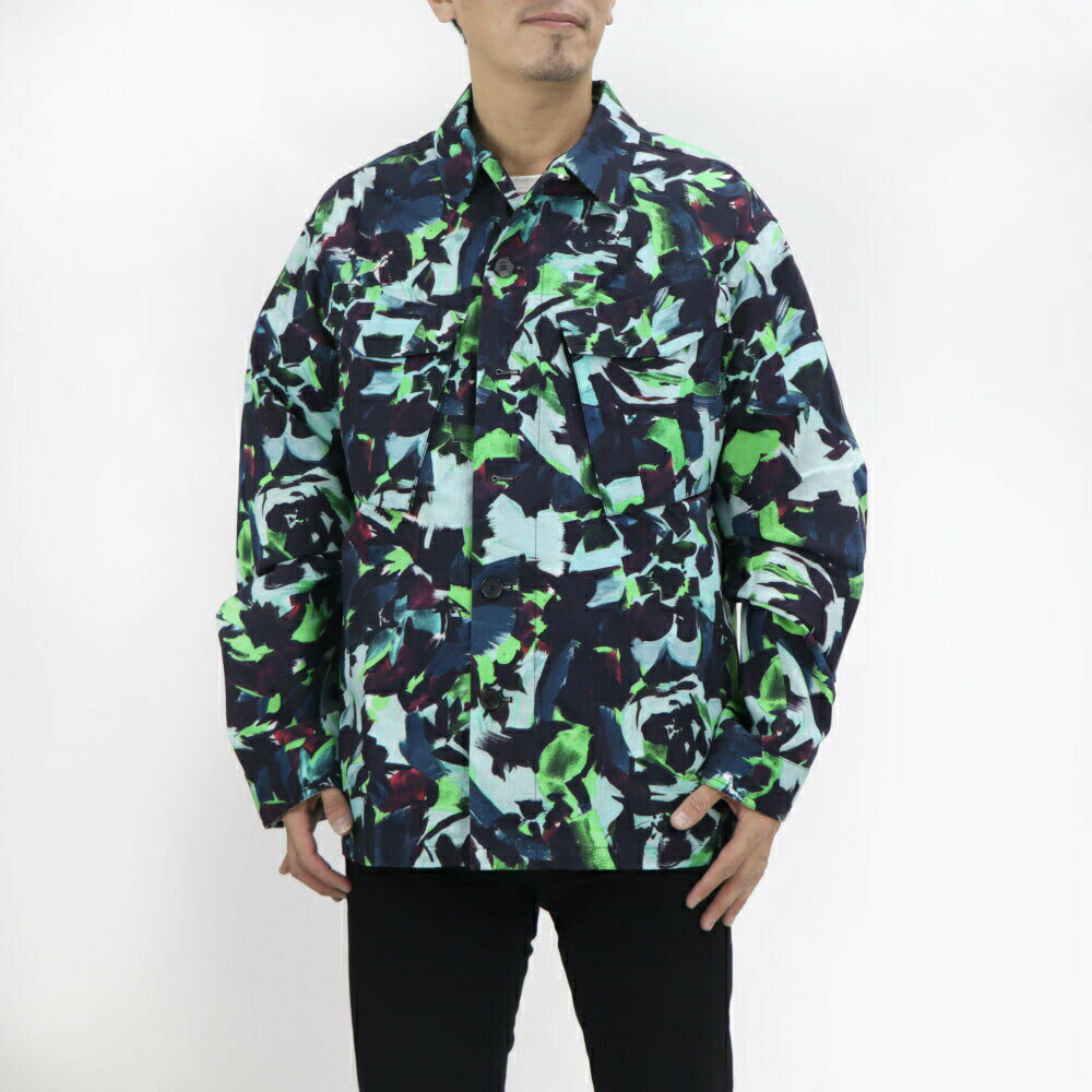  ケンゾー KENZO FB65VE2139D1 57 PRINTED WORKWEAR JACKET ジャケット ブルー系 グリーン系 フラワープリント フローラル コットン メンズ コットン